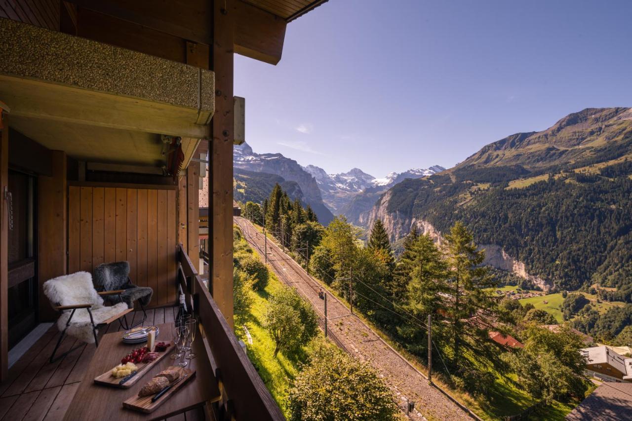 Chalet Primula Penthouse Wengen Exterior foto